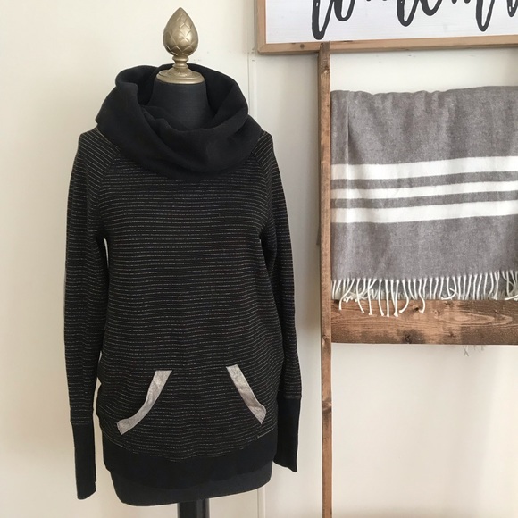 Victoria's Secret Sweaters - Victoria’s Secret Sport Black and Gold Cowlneck